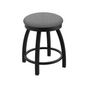 HOLLAND BAR STOOL CO 18" Swivel Vanity Stool, Black Wrinkle, Graph Seat 80218BW020